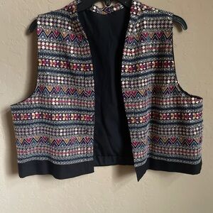 Tribal Patterned Vest with Black Base